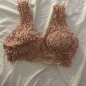 Elegant Lace Bralette in Warm Pink